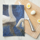 Schwäne in Reeds, Bruno Liljefors Geschirrtuch (Viertel Falte)