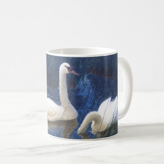 Schwäne in Reeds, Bruno Liljefors Kaffeetasse (VorderseiteRechts)