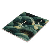 Schwäne in Wellen, schicke, moderne Gestaltung Fliese (Seite)