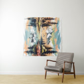 Schwäne inmitten der Berge: Alpenruhe Wandteppich (Beispiel (Horizontal))