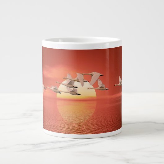 Schwäne Jumbo-Tasse (Vorderseite)