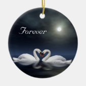 Schwäne Keramik Ornament (Vorne)