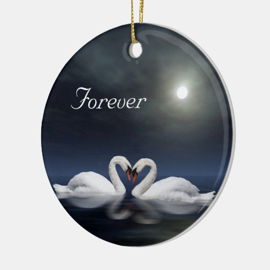 Schwäne Keramik Ornament (Links)