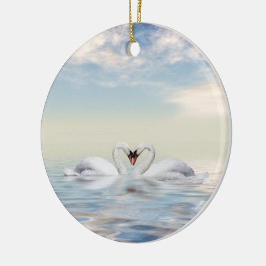 Schwäne Keramikornament (Links)