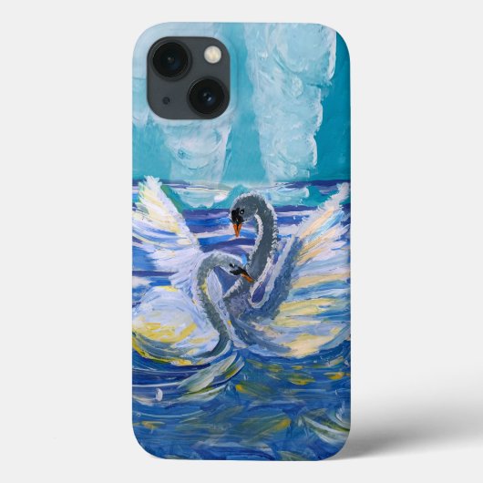Schwäne "Kunst von Kindern" Case-Mate iPhone Hülle (Rückseite)