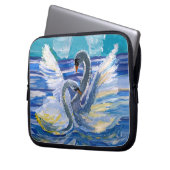 Schwäne "Kunst von Kindern" Laptopschutzhülle (Vorderseite Links)