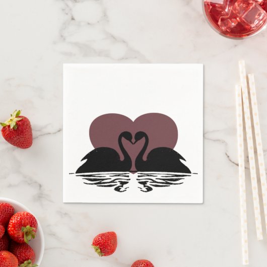 Schwäne Küssen Serviette (Beispiel)