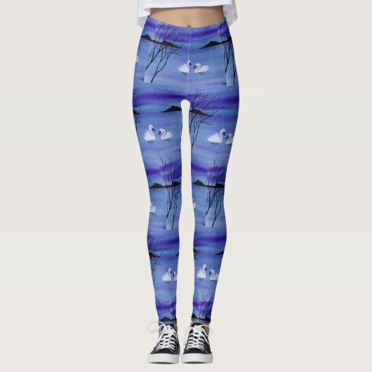 Schwäne Leggings (Vorderseite)