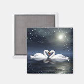 Schwäne Magnet (Vorderseite/Rückseite)