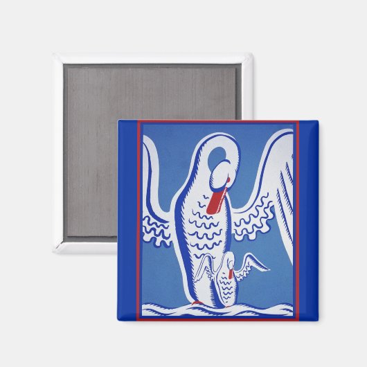 Schwäne Magnet (Vorderseite/Rückseite)