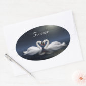 Schwäne Ovaler Aufkleber (Umschlag)