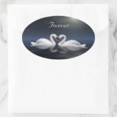 Schwäne Ovaler Aufkleber (Tasche)