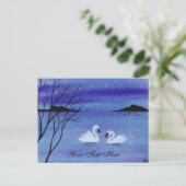 Schwäne Postkarte (Stehend Vorderseite)