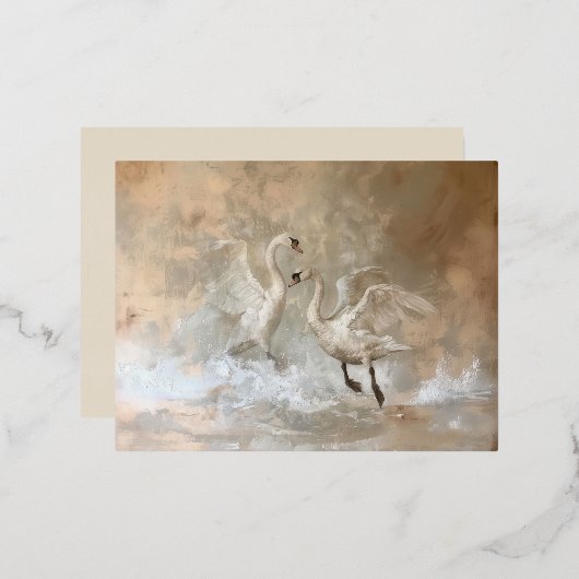 Schwäne - Postkarten aufdecken (Vorderseite/Rückseite)