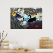 Schwäne schwimmen poster (Küche)