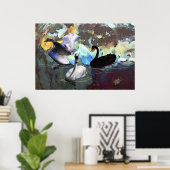 Schwäne schwimmen poster (Heimbüro)