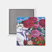 Schwäne und Chrysanthemen 2005 Magnet (Vorderseite/Rückseite)