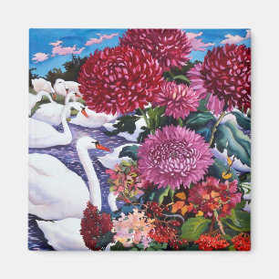 Schwäne und Chrysanthemen 2005 Magnet