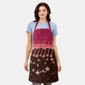 Schwäne und mit Keksen gefüllte Schokoladenwellen Schürze (Getragen)