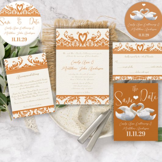 Schwäne und Wirbel Save the Date Hochzeitsmagazin Magnet