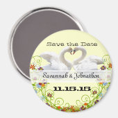 Schwäne und Wirbel Save the Date Hochzeitsmagazin Magnet (Vorderseite/Rückseite)