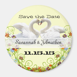 Schwäne und Wirbel Save the Date Hochzeitsmagazin Magnet
