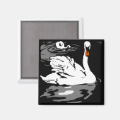 Schwäne von viktorianischen Holzfällermagneten Magnet (Vorderseite/Rückseite)