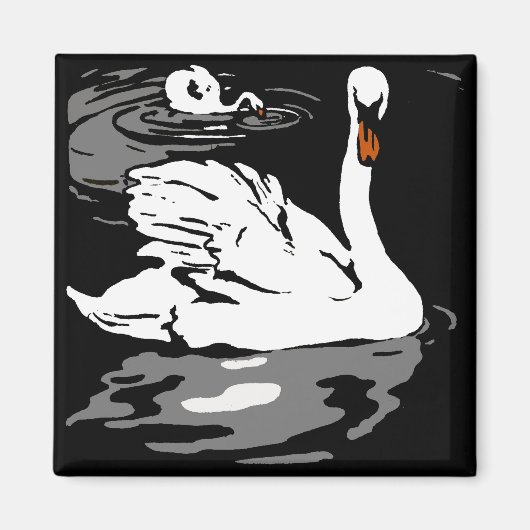 Schwäne von viktorianischen Holzfällermagneten Magnet (Vorne)