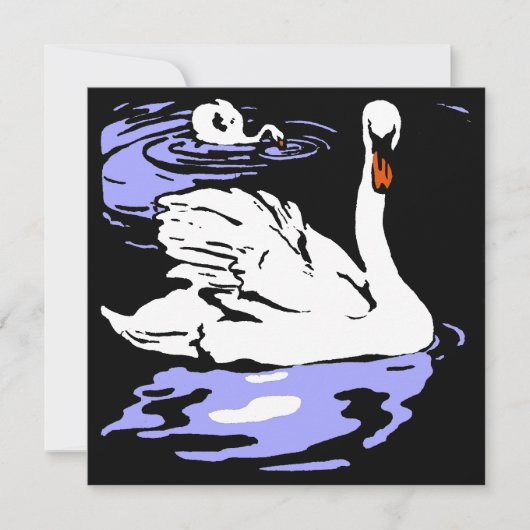 Schwäne von viktorianischen Holzschnitztieren Ankündigung (Vorderseite)