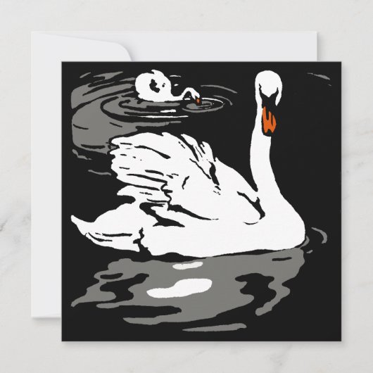 Schwäne von viktorianischen Holzschnitztieren Ankündigung (Vorderseite)