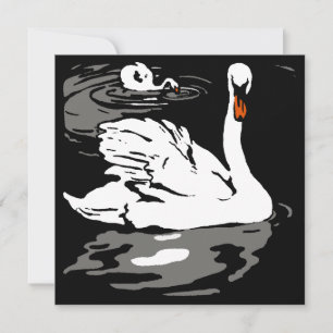 Schwäne von viktorianischen Holzschnitztieren Ankündigung