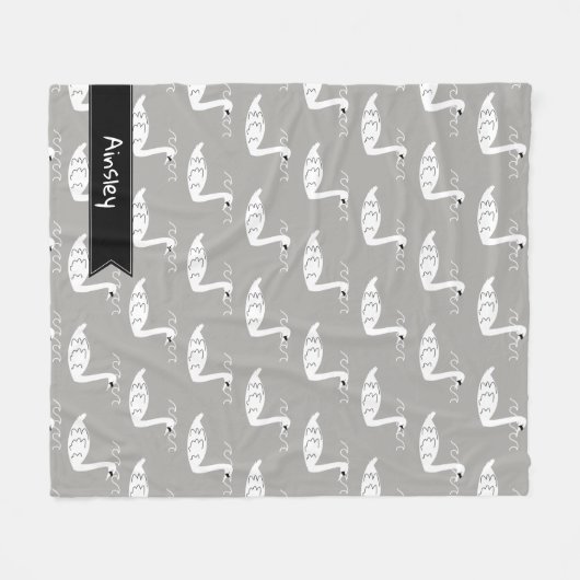 Schwäne & Waves | PERSONALISIERT Fleecedecke (Vorderseite (Horizontal))