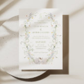 Schwanen Blumenrahmen Monogramm Hochzeit Einladung