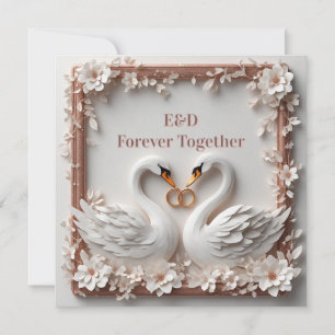 🕊️ Schwanen-Herz-Blumenrahmen-Hochzeitskollektion Save The Date