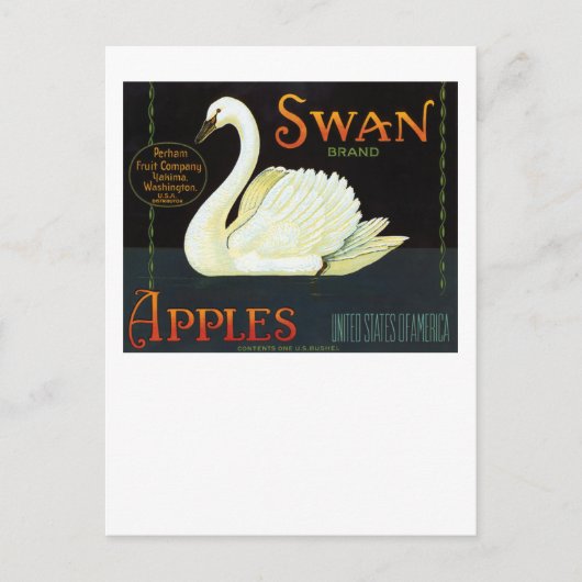 Schwanenmarken-Äpfel Postkarte (Vorderseite)