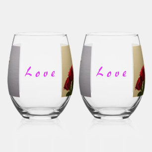 Schwanenpaare/Rose/Liebe Steinlose Weingläser Weinglas Ohne Stiel