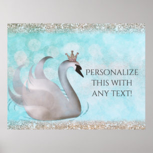 Schwanenprinzessin Falsches Gold Glitter Märchenpa Poster