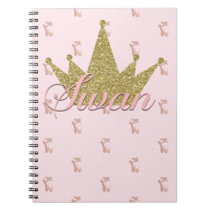 Schwanenprinzessin Gold Glitter Krone Glamour Notizblock