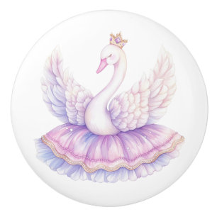 Schwanenprinzessin-Mädchen-Keramikknopf Keramikknauf