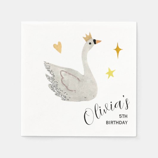 Schwanenprinzessin Papier Servietten (Vorderseite)