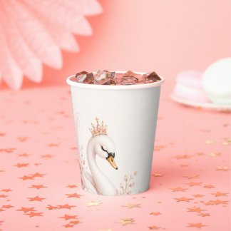 Schwanenprinzessin Pink Märchen Geburtstagsfeier Pappbecher