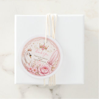 Schwanenprinzessin Pinke Märchen-Geburtstagsfeier Geschenkanhänger