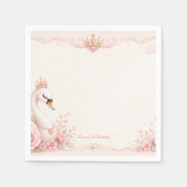 Schwanenprinzessin Pinke Märchen Geburtstagsfeier Serviette (Vorderseite)