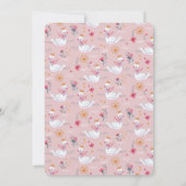 Schwanenrosa Babydusche Einladung (Rückseite)