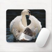 Schwanenschwan weiß mousepad (Mit Mouse)