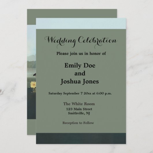 Schwanenschwäne Einladung (Vorne/Hinten)