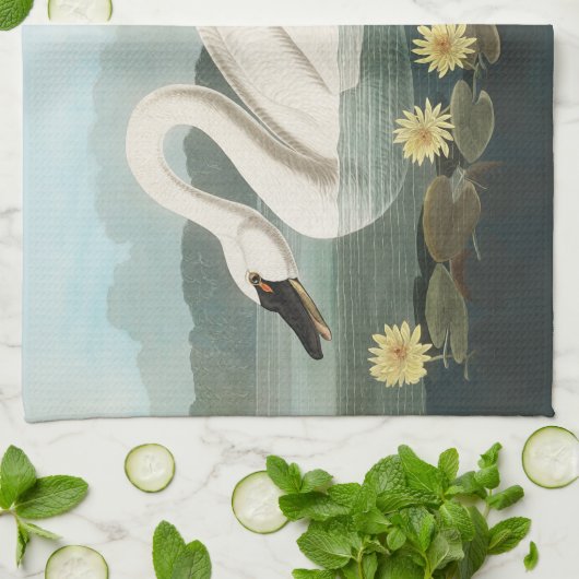 Schwanenschwäne Geschirrtuch (Gefaltet)