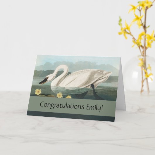 Schwanenschwäne Karte (Gelbe Blume)