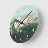 Schwanenschwäne Runde Wanduhr (Winkel)