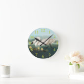 Schwanenschwäne Runde Wanduhr (Zuhause)